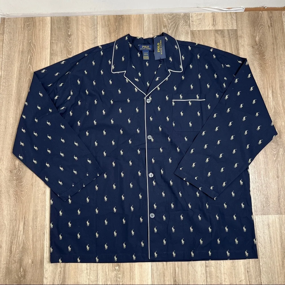 Polo Ralph Lauren Signature Pony Pajama Shirt Blue Size 3X NWT